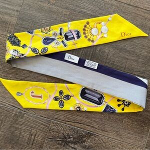 Dior J Monogram Alphabet Twilly Scarf